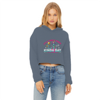 AOP Ladies Cropped Raw Edge Hoodie