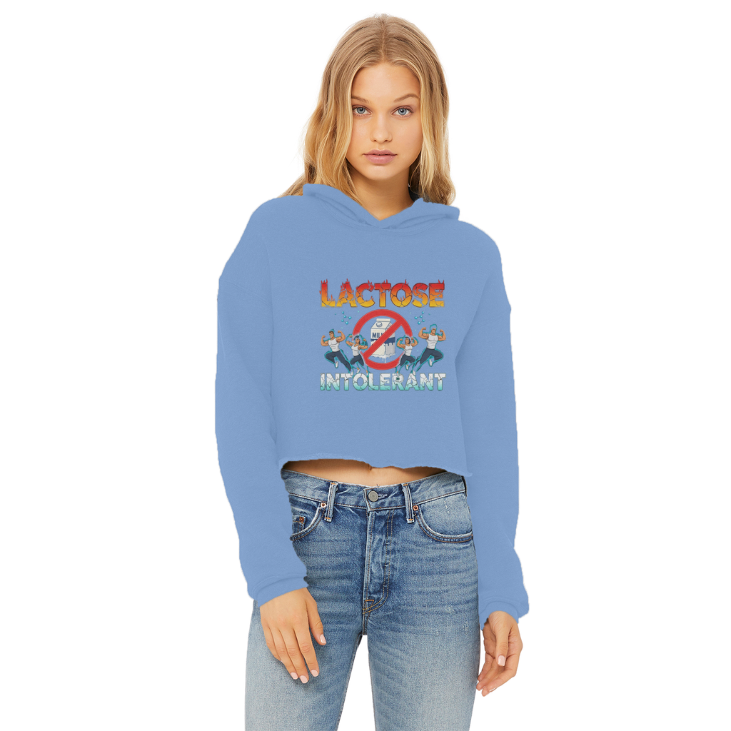 AOB Ladies Cropped Raw Edge Hoodie