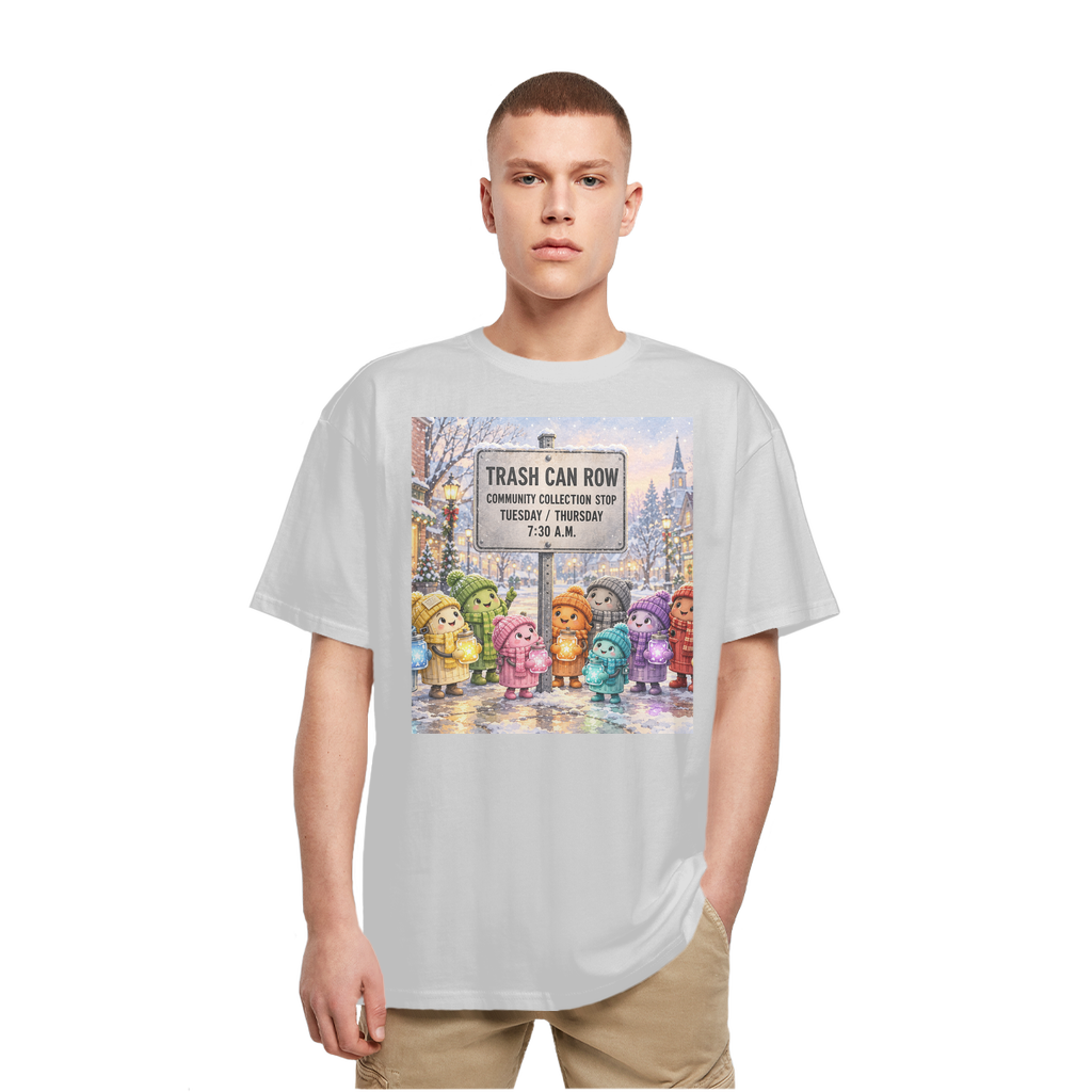 Trash Can Row Heavy Oversized T-Shirt