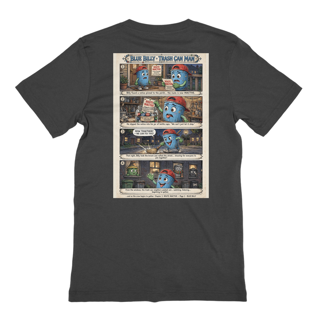 Trash Can Row – Premium Jersey Adult T-Shirt