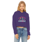 AOP Ladies Cropped Raw Edge Hoodie