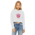 AOC Ladies Cropped Raw Edge Hoodie