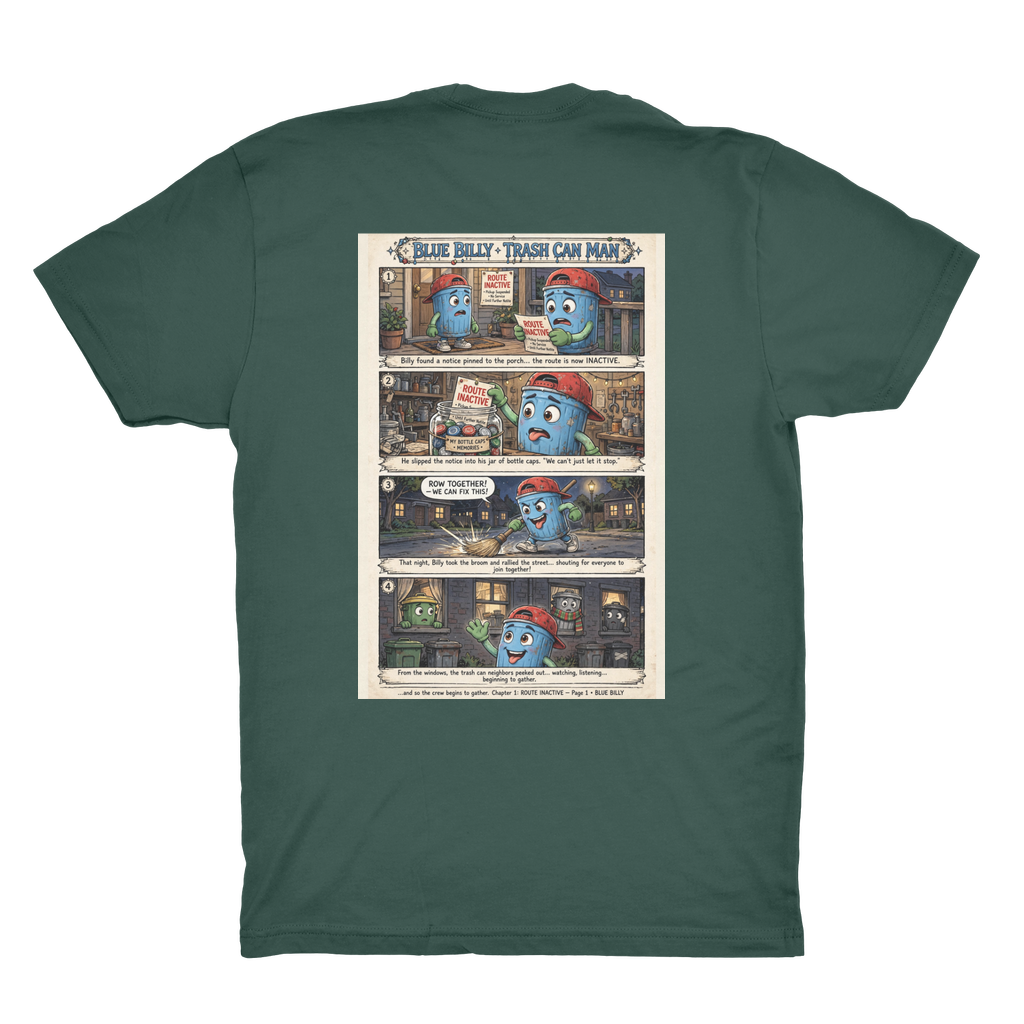 Trash Can Row Organic Adult T-Shirt