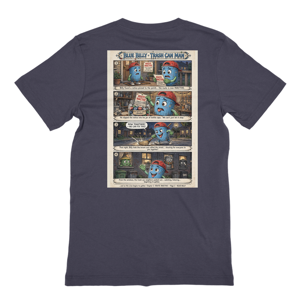 Trash Can Row – Premium Jersey Adult T-Shirt