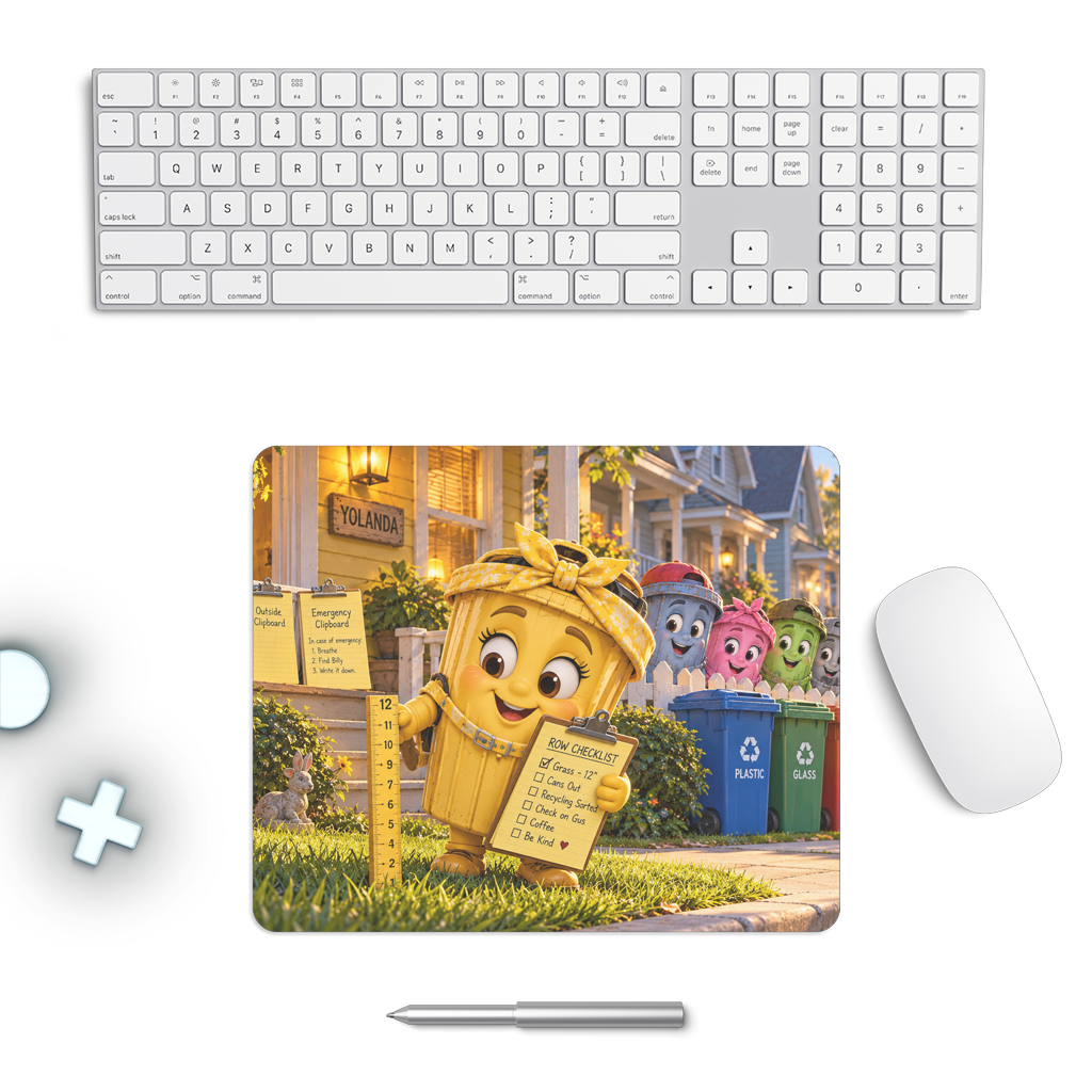 Trash Can Row Mouse Pad