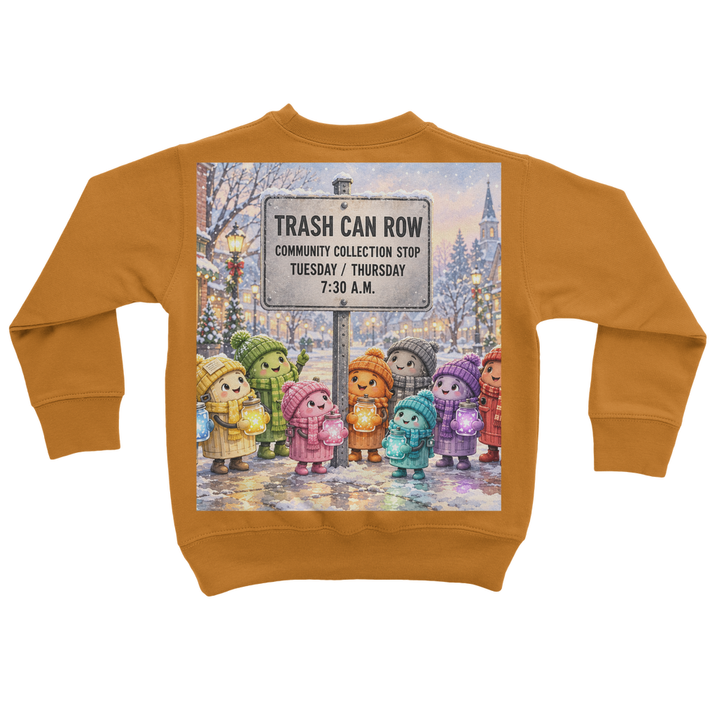 Trash Can Row Classic Kids Sweatshirt