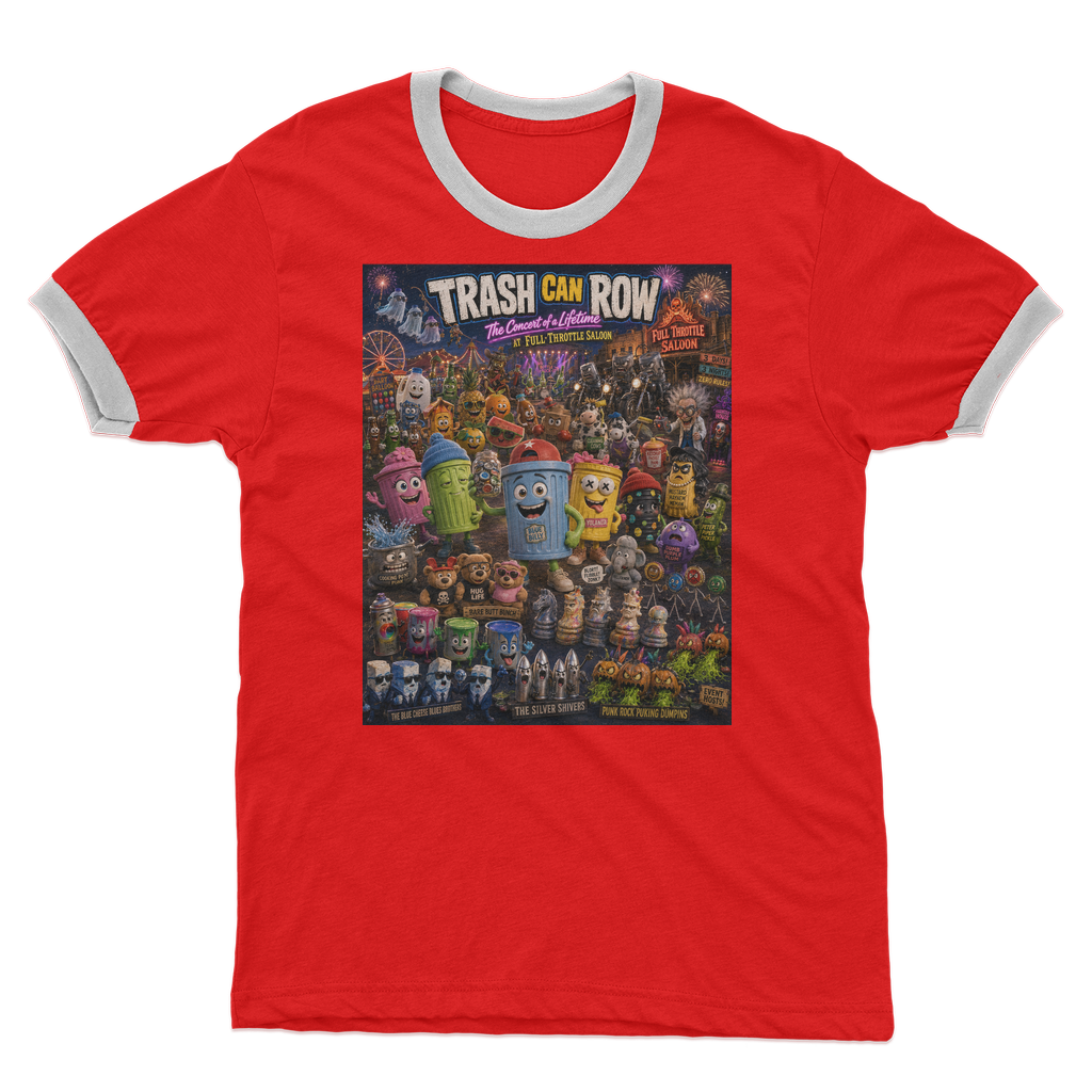 Trash Can Row: Concert for a Lifetime – Adult Ringer T-Shirt
