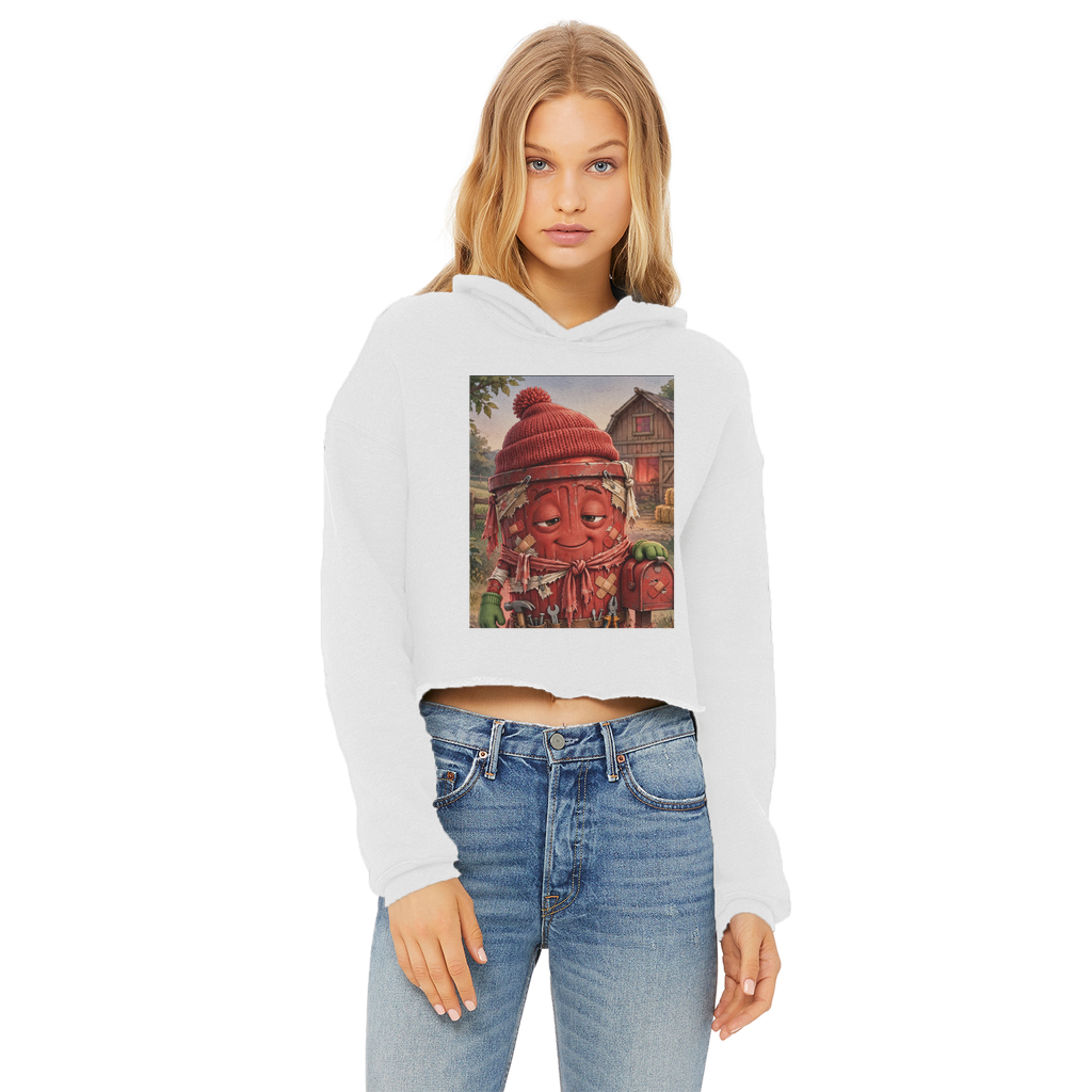 Trash Can Row – Ladies Cropped Raw Edge Hoodie