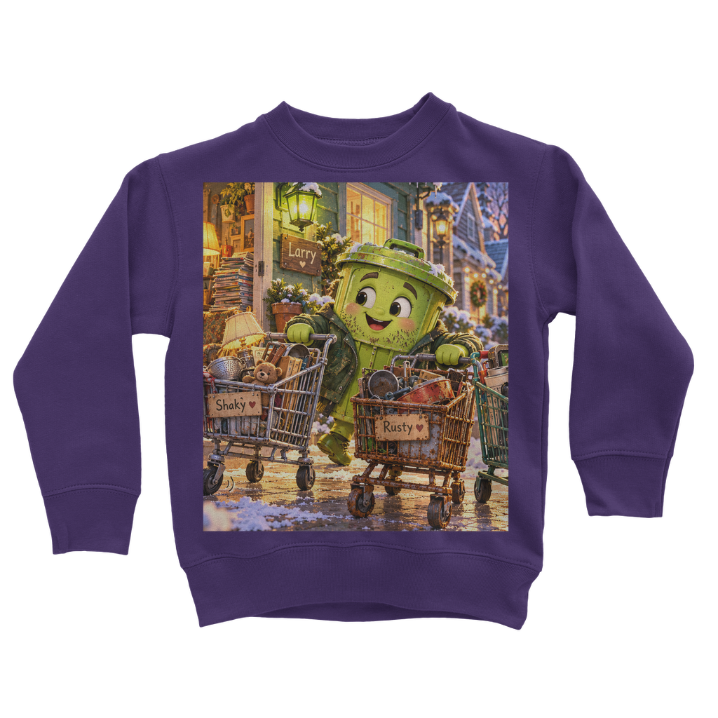 Trash Can Row Classic Kids Sweatshirt