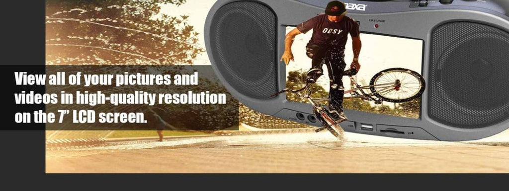 Naxa 7" Bluetooth DVD Boombox