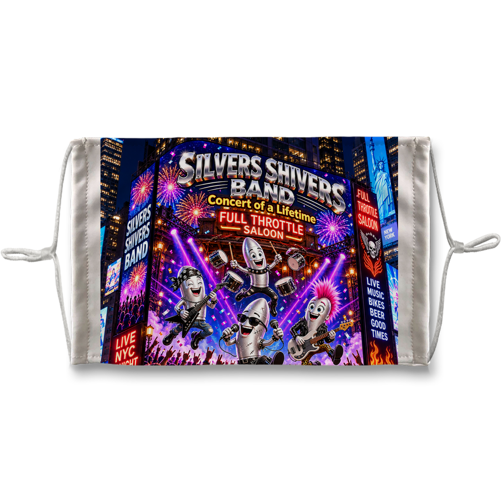 The Silver Shivers Band Sublimation Face Mask