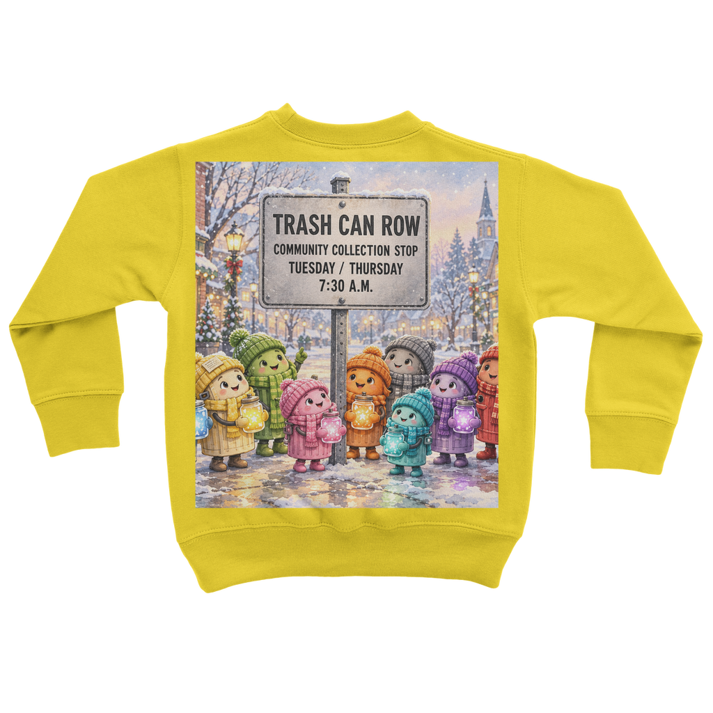 Trash Can Row Classic Kids Sweatshirt