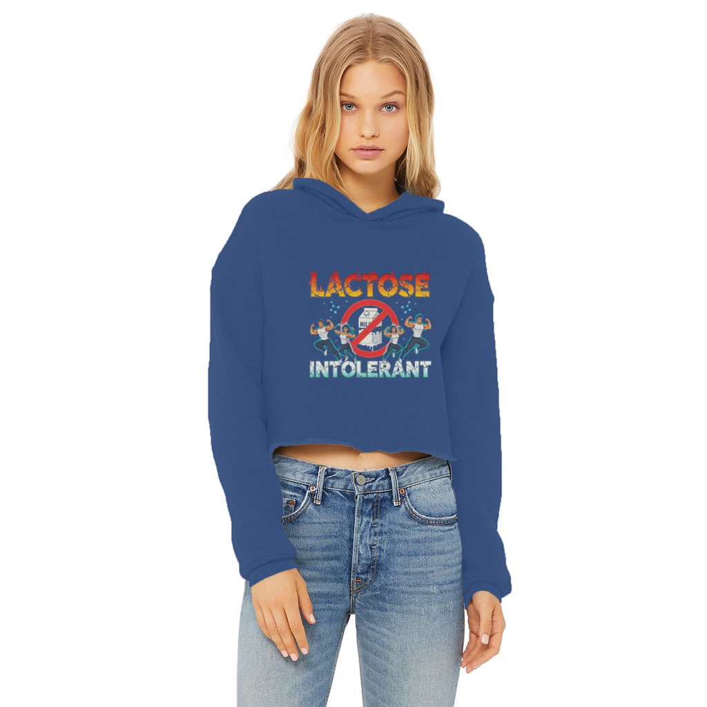 AOB Ladies Cropped Raw Edge Hoodie