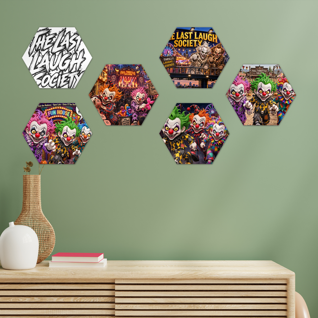 The Last Laugh Society Hexagon Wall Tiles Set of 6