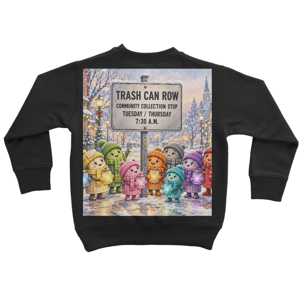 Trash Can Row Classic Kids Sweatshirt