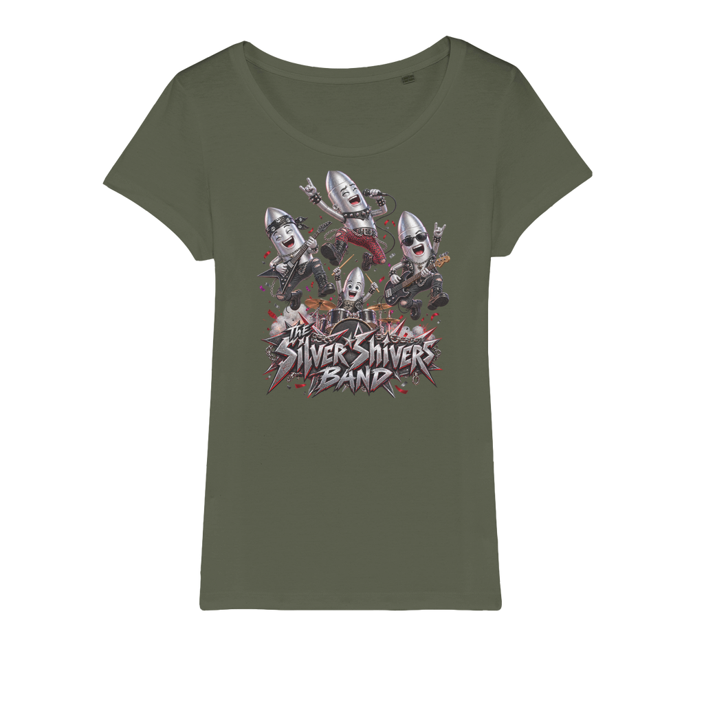 The Silver Shivers Band Organic Jersey Womens T-Shirt