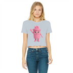 Trash Can Row – Classic Women's Cropped Raw Edge T-Shirt