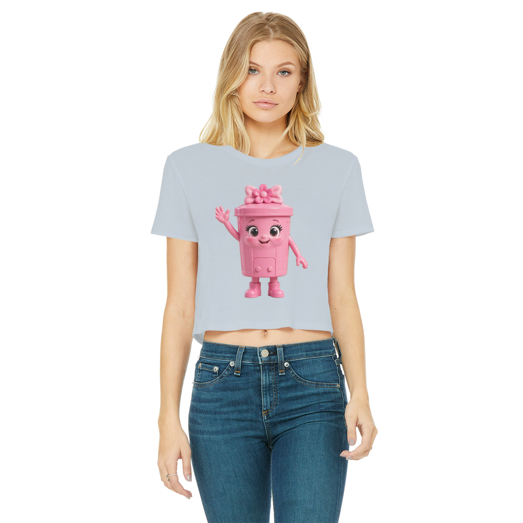 Trash Can Row – Classic Women's Cropped Raw Edge T-Shirt