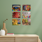 Trash Can Row – Rectangle Wall Tiles Set of 6
