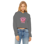 AOC Ladies Cropped Raw Edge Hoodie