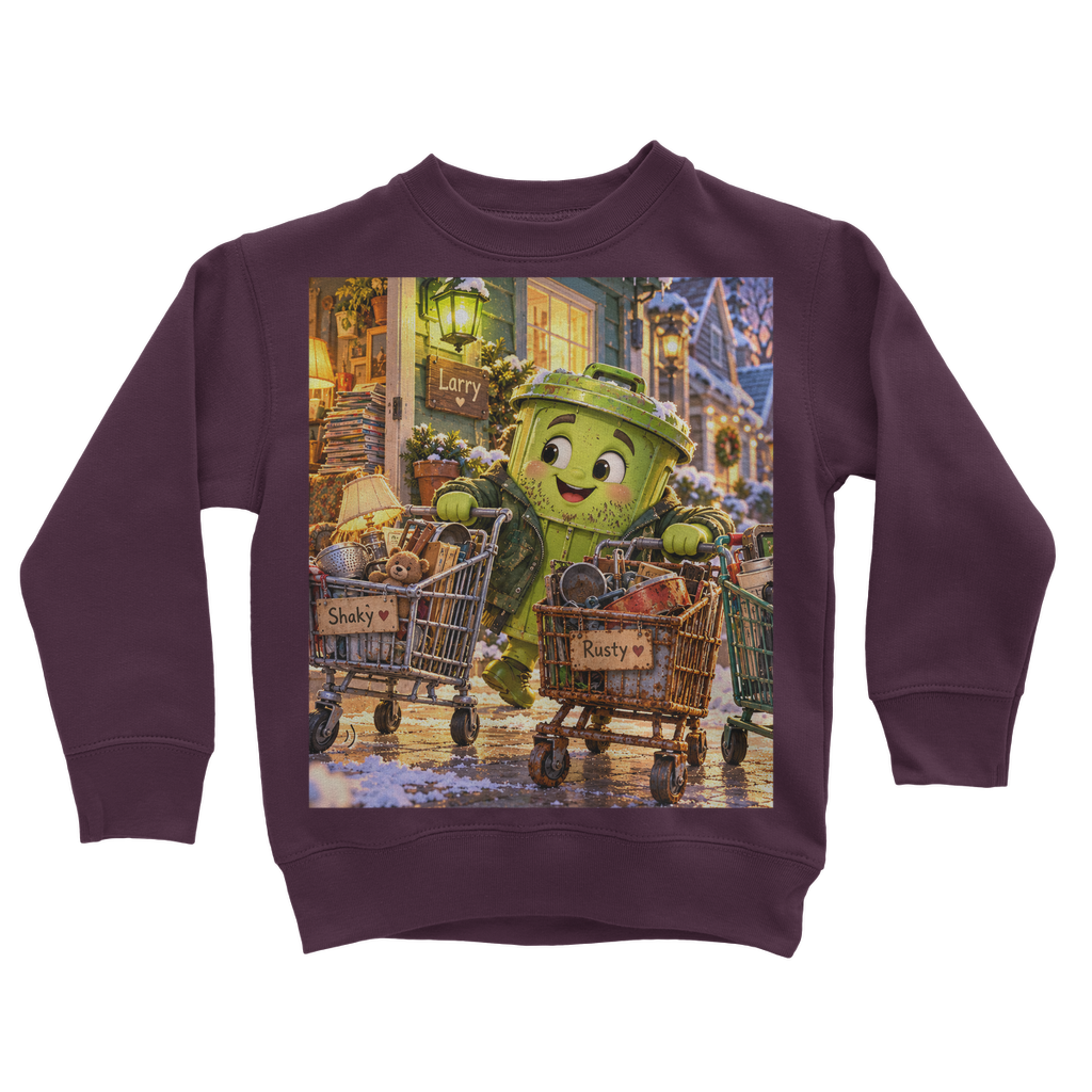 Trash Can Row Classic Kids Sweatshirt
