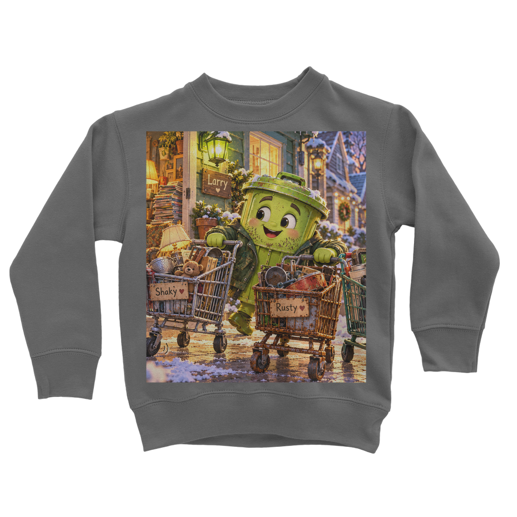 Trash Can Row Classic Kids Sweatshirt