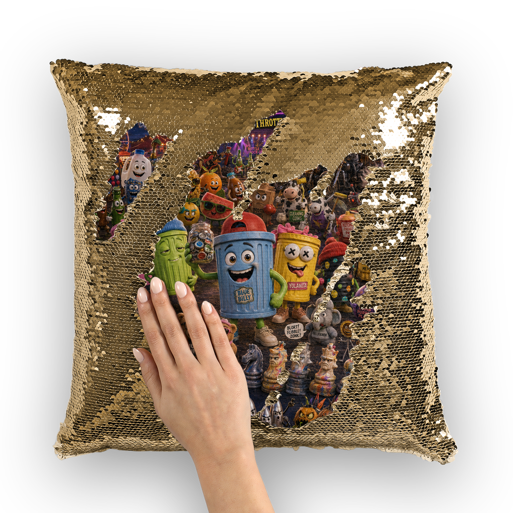 Trash Can Row: Concert for a Lifetime – Sequin Cushion Cover