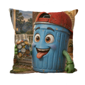 Trash Can Row Throw Pillow with Insert