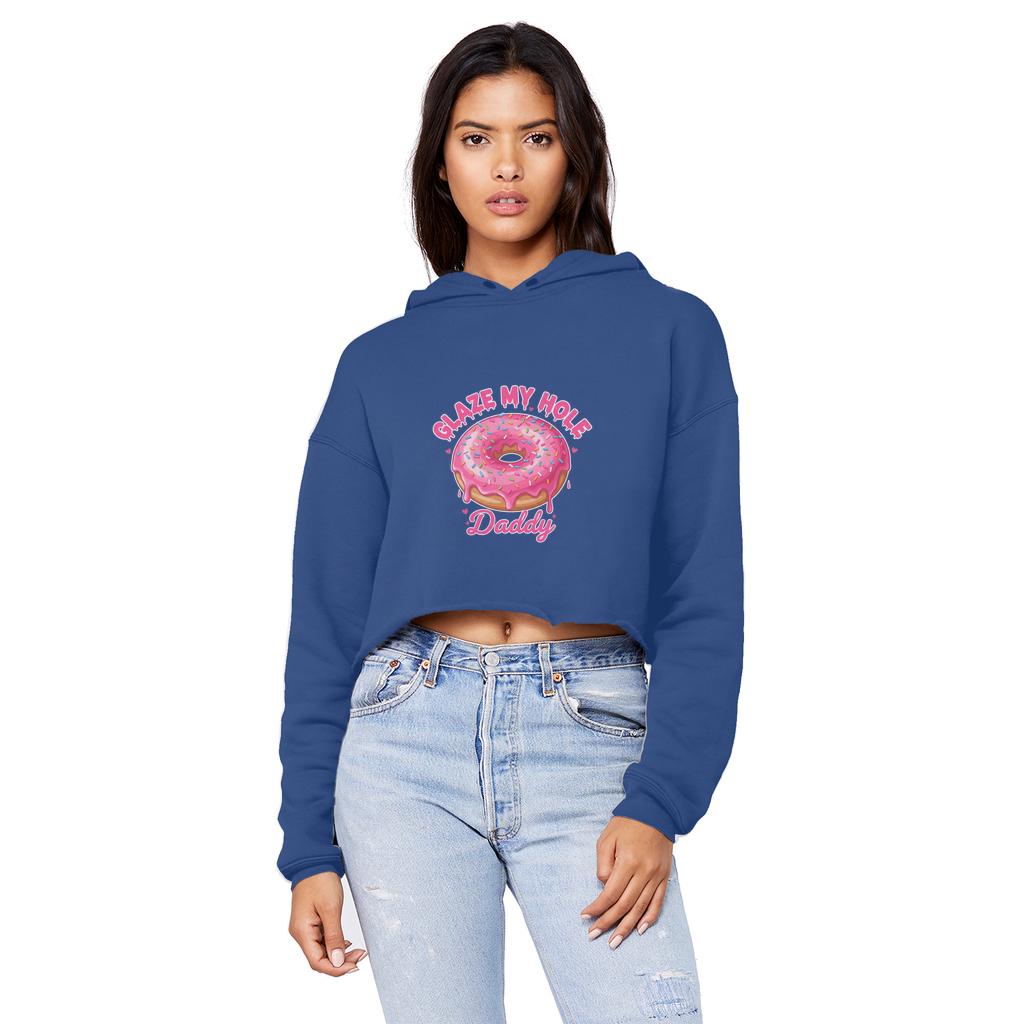 AOC Cropped Raw Edge Boyfriend Hoodie