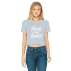 Falling Rocks COllection Classic Women's Cropped Raw Edge T-Shirt