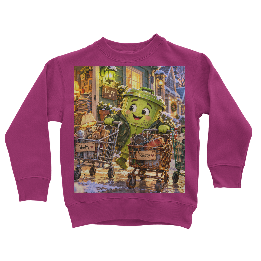 Trash Can Row Classic Kids Sweatshirt