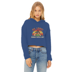 SARCASM 105 Ladies Cropped Raw Edge Hoodie