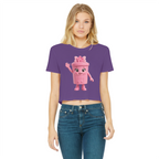 Trash Can Row – Classic Women's Cropped Raw Edge T-Shirt