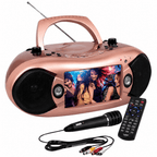 Naxa 7” Bluetooth TV DVD Boombox with Mic Rose Gold - Refurbished