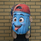 Trash Can Row Giant Face Cushion