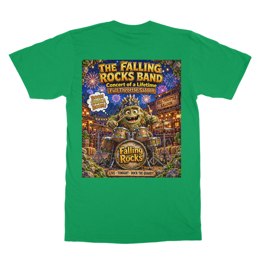 Falling Rocks Collection Classic Heavy Cotton Adult T-Shirt