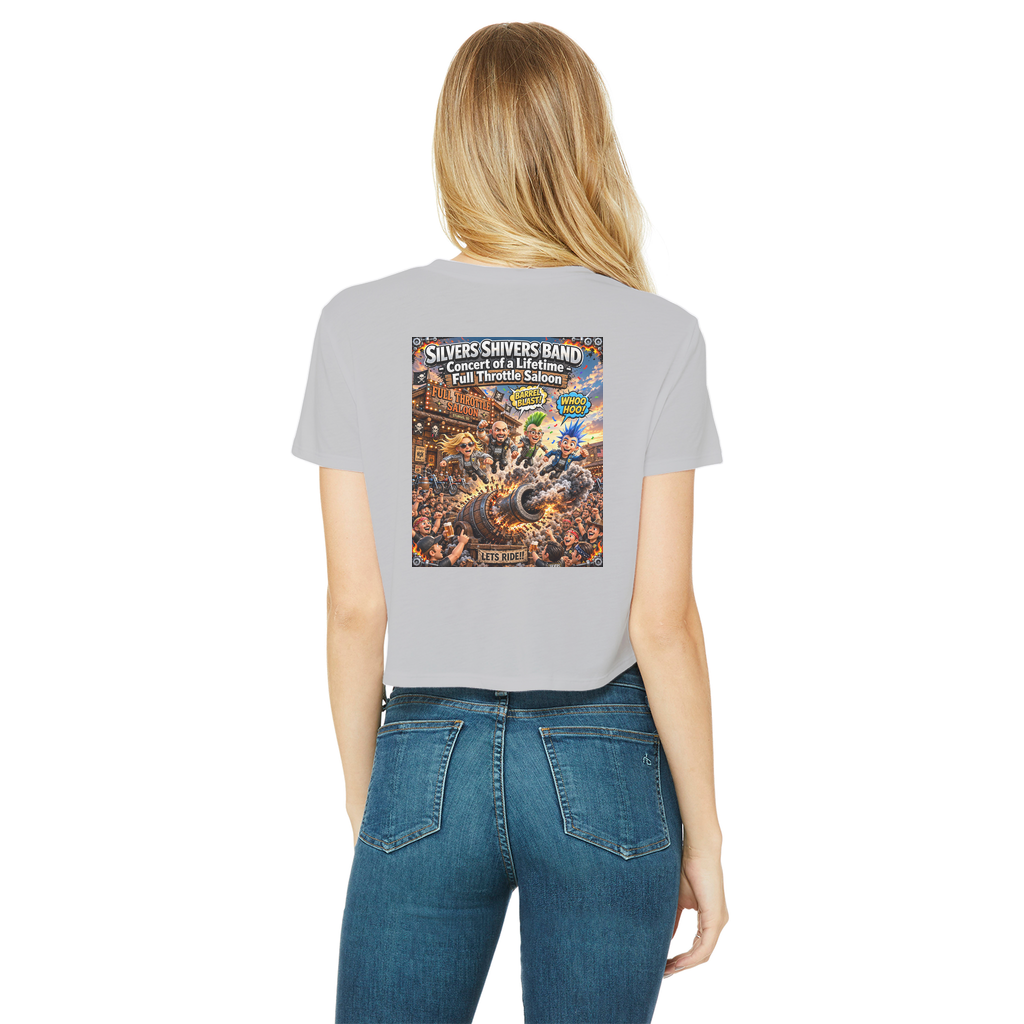 The Silver Shivers Band Classic Women's Cropped Raw Edge T-Shirt