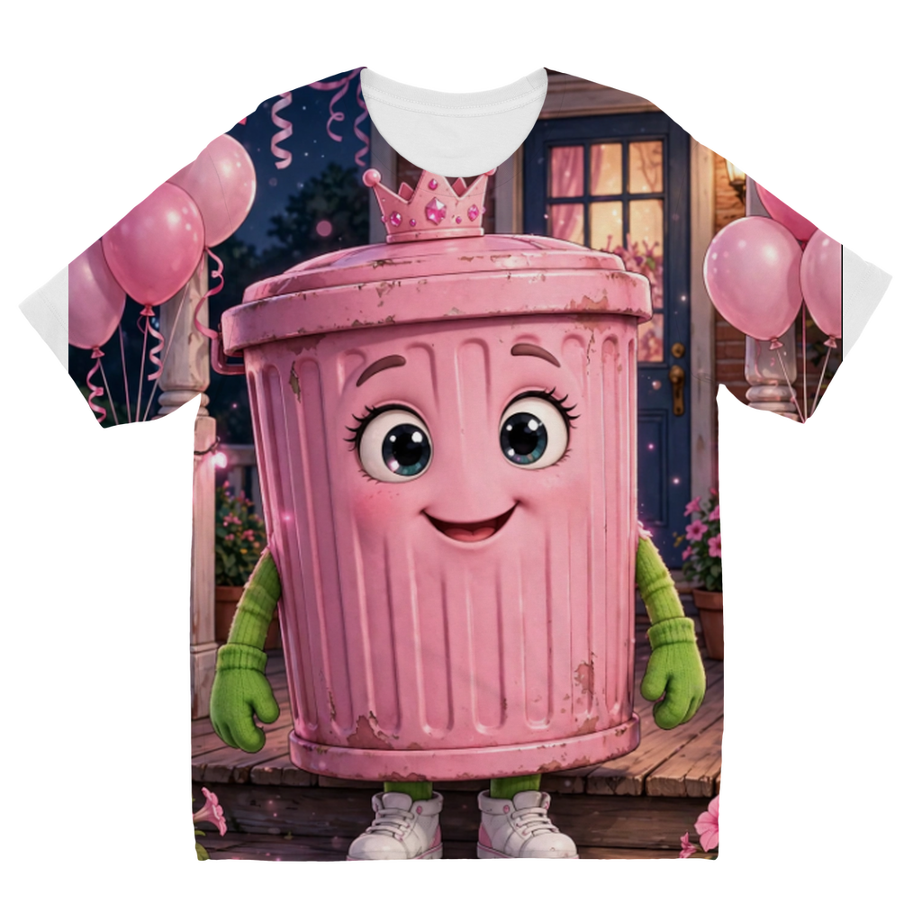 Trash Can Row Sublimation Kids T-Shirt