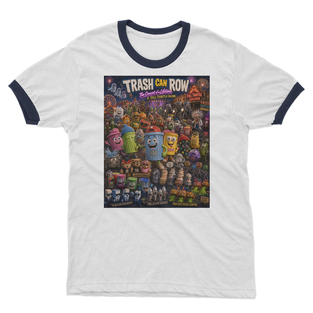 Trash Can Row: Concert for a Lifetime – Adult Ringer T-Shirt