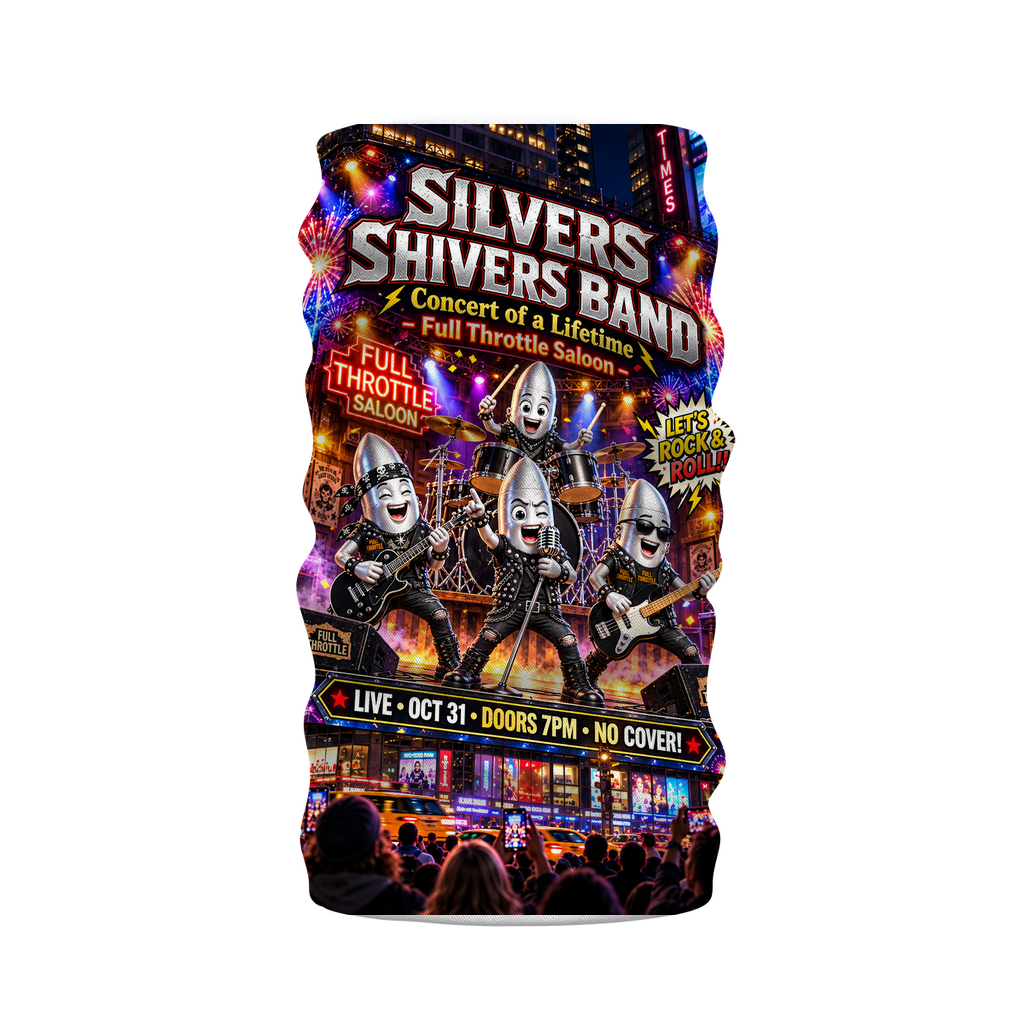 The Silver Shivers Band Sublimation Neck Warmer Morf Scarf