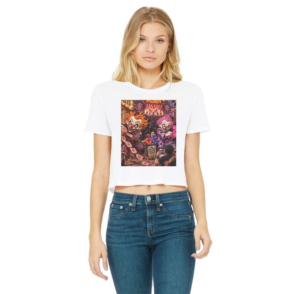 The Last Laugh Society Classic Women's Cropped Raw Edge T-Shirt