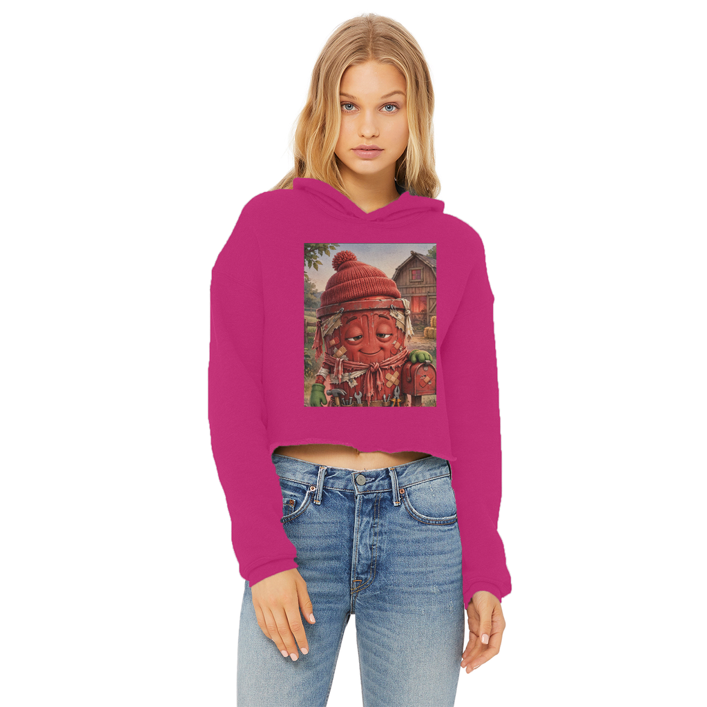 Trash Can Row – Ladies Cropped Raw Edge Hoodie