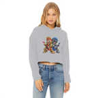 Falling Rocks COllection Ladies Cropped Raw Edge Hoodie