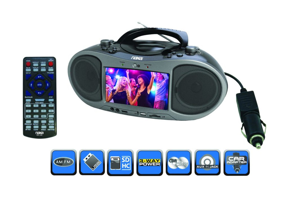 Naxa 7" Bluetooth DVD Boombox
