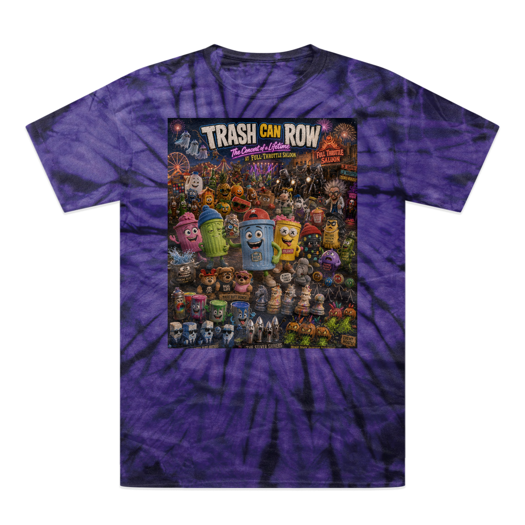 Trash Can Row CONCERT FOR A LIFETIME Tonal Spider Tie-Dye T-Shirt