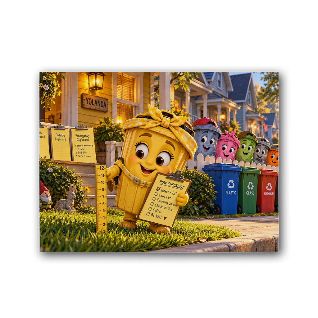 Trash Can Row – Premium Stretched Canvas
