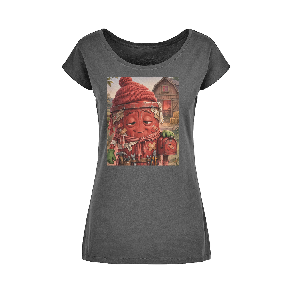 Trash Can Row Wide Neck Women's T-Shirt XS-5XL