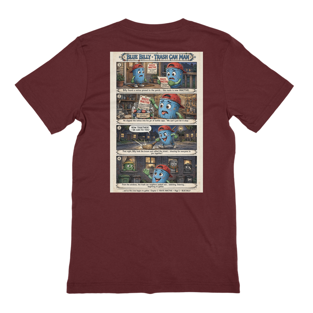 Trash Can Row – Premium Jersey Adult T-Shirt