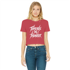 Falling Rocks COllection Classic Women's Cropped Raw Edge T-Shirt