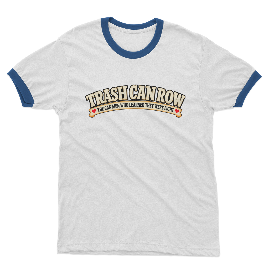 Trash Can Row Adult Ringer T-Shirt
